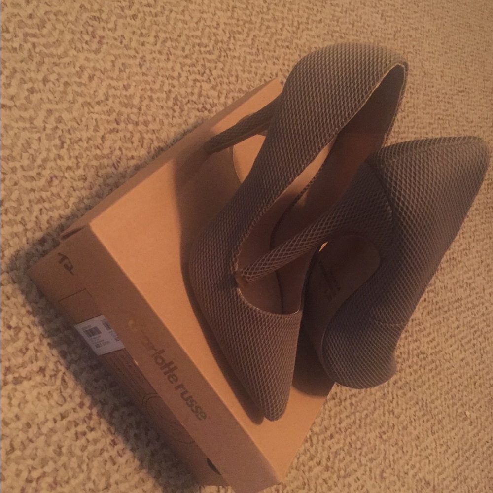 Green high heels.